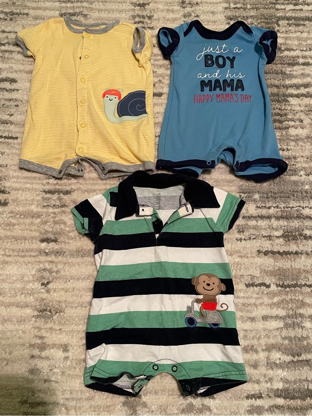 Baby Boy One-Piece Outfit Bundle-Set of 3